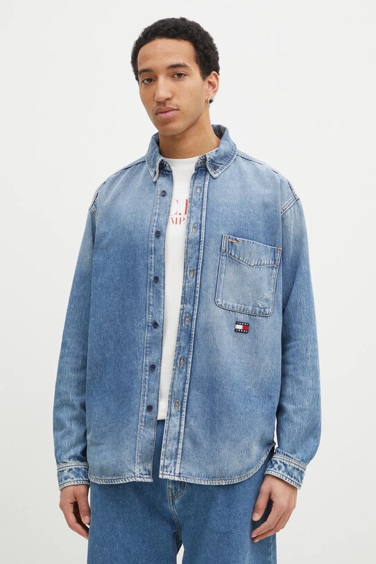 Tommy Jeans camasa jeans lung albastru DM0DM20650