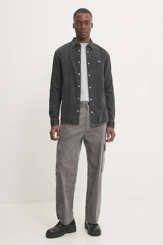 Tommy Jeans cămașă din denim DM0DM21103 gri SS25