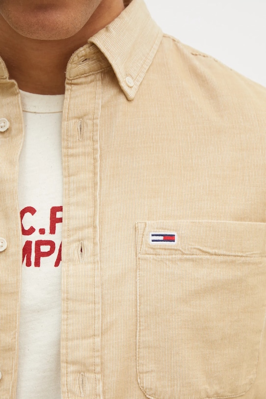 Manšestrová košile Tommy Jeans DM0DM20672 zelená