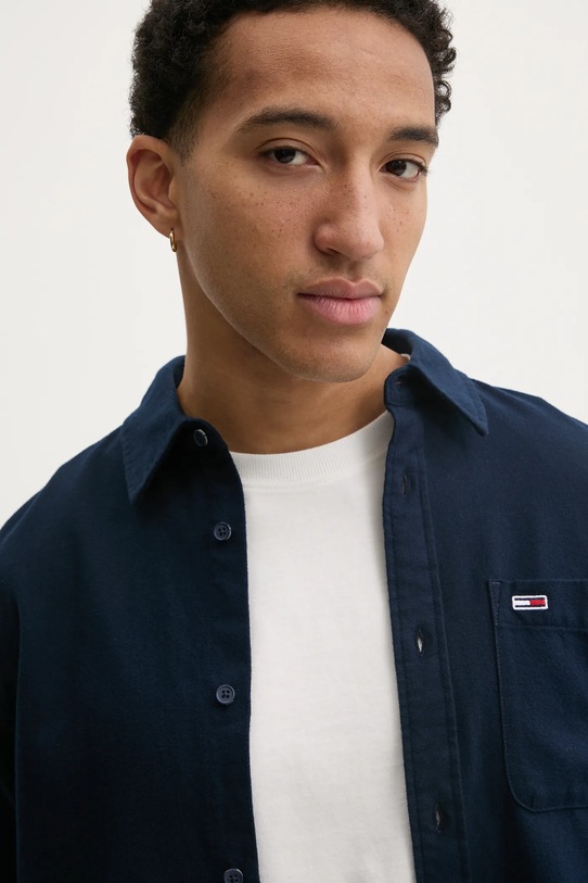 Tommy Jeans cămașă din bumbac bleumarin DM0DM20669