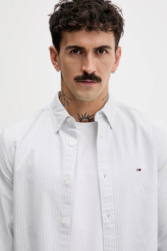 Tommy Jeans koszula bawełniana niebieski DM0DM20668