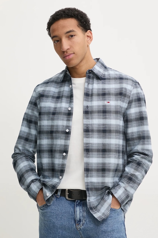 Рубашка Tommy Jeans длинный тёмно-синий DM0DM21096