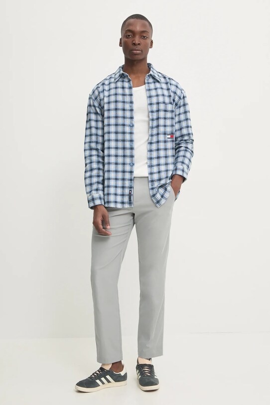 Tommy Jeans koszula bawełniana DM0DM20239 niebieski SS25