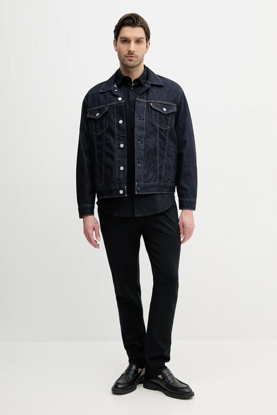 Bavlněná košile Armani Exchange XM000197.AF12179 námořnická modř SS25
