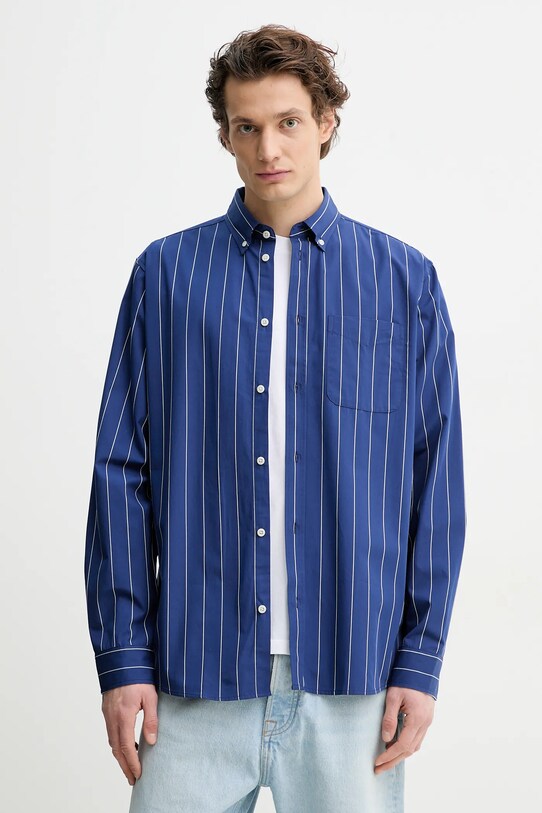 Les Deux cămașă din bumbac cu modele bleumarin LDM410206
