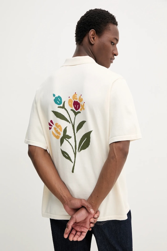 Les Deux koszula bawełniana nadruk beżowy LDM310155