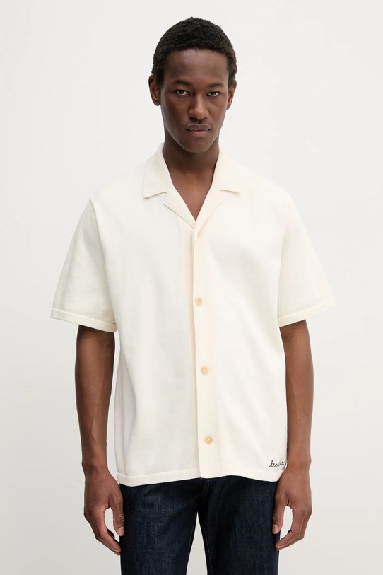 Odzież Les Deux koszula bawełniana LDM310155 beżowy