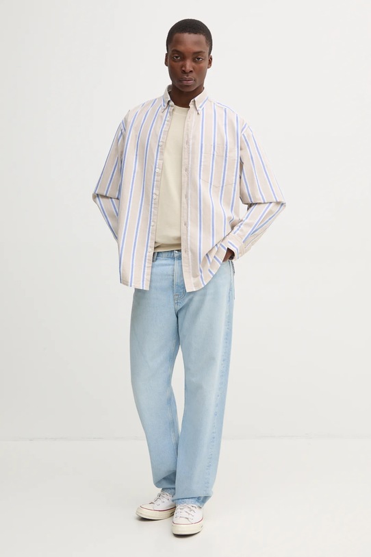 Hugo Blue camasa din bumbac 50534183 bej SS25