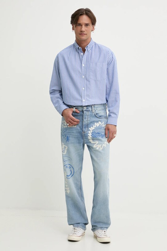 Bavlněná košile Hugo Blue 50534183 modrá SS25