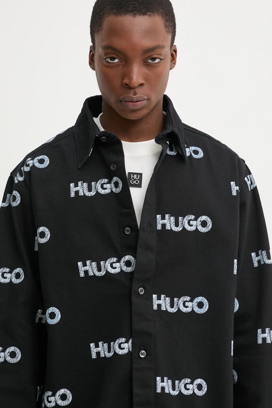 Džínová košile Hugo Blue černá 50534186