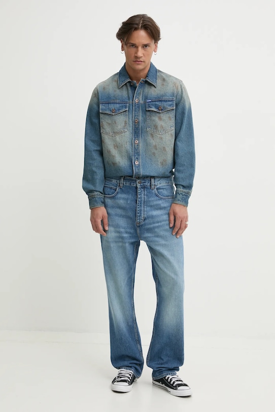 Hugo Blue koszula jeansowa 50534187 granatowy SS25