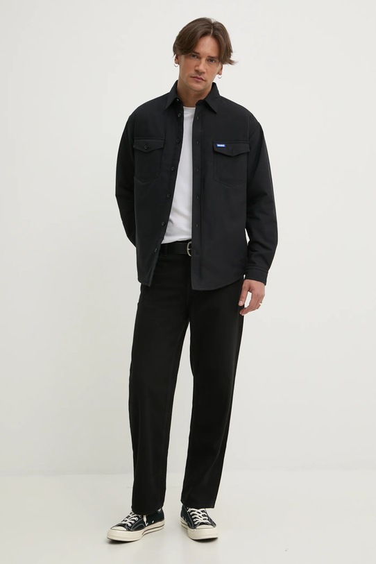 Pamučna jakna Hugo Blue 50534191 crna SS25