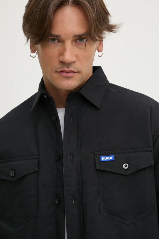 Pamučna jakna Hugo Blue crna 50534191