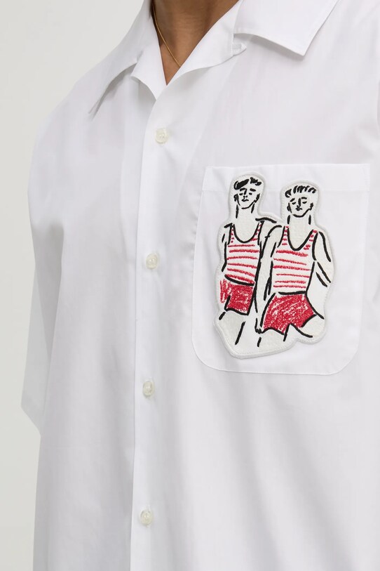MSGM camasa din bumbac alb 3840ME06X.257100