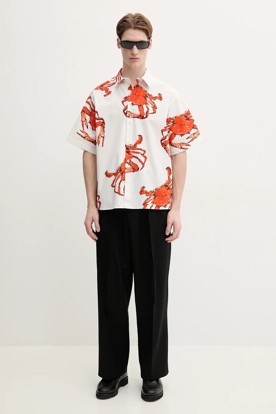 MSGM camasa din bumbac 3840ME12.257051 alb SS25