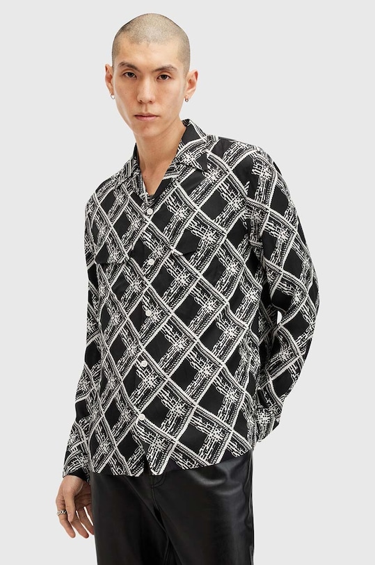 Рубашка AllSaints GRID узор чёрный M025SB