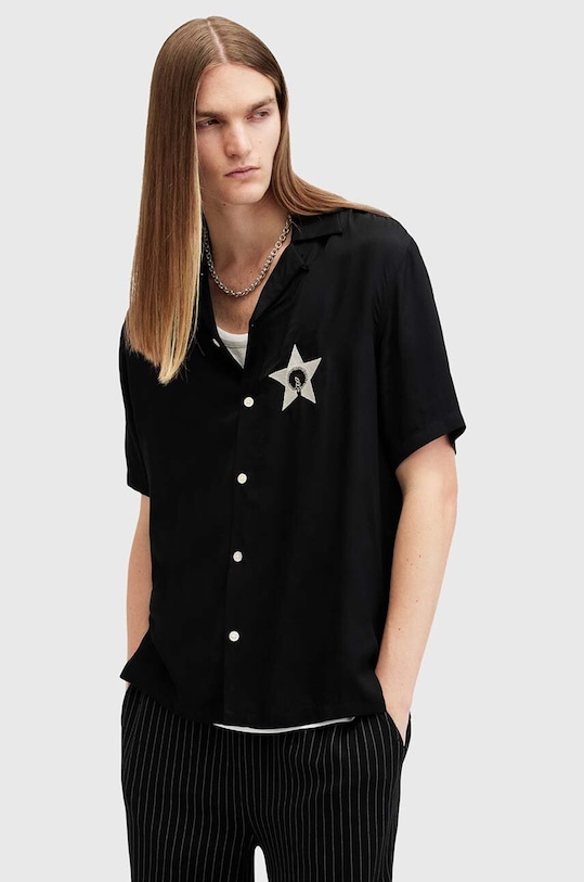 AllSaints camicia WISH corta nero M027SB