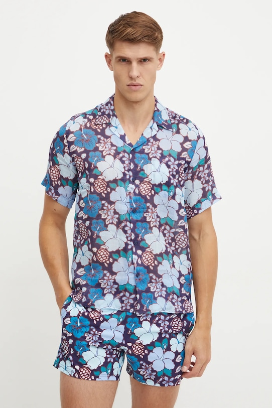 Vilebrequin koszula CHARLI casual niebieski HARAU813
