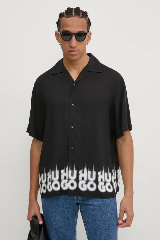 Košile HUGO krátký černá 50534254