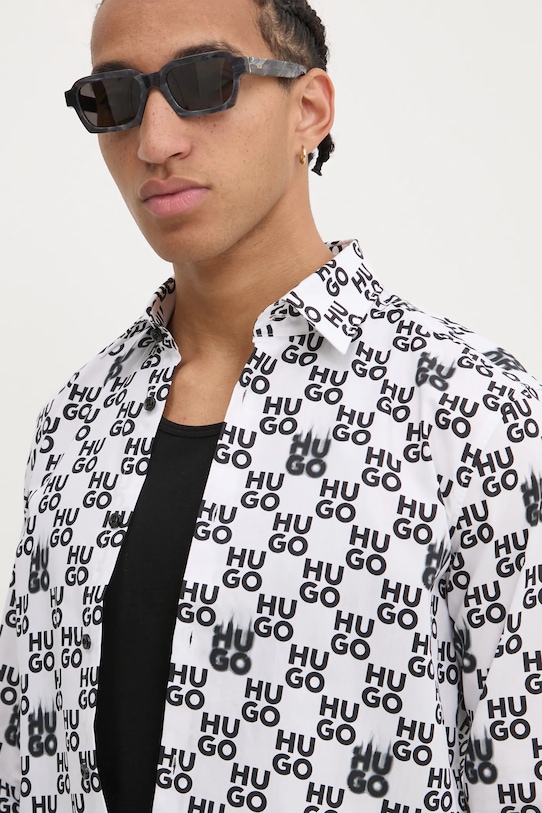 Bavlněná košile HUGO bílá 50534257