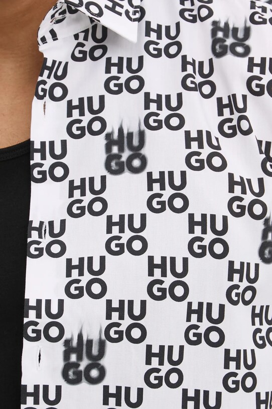 Хлопковая рубашка HUGO 50534257 белый