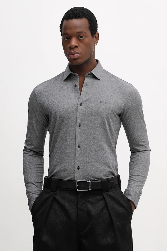 BOSS Orange koszula bawełniana szary 50519748