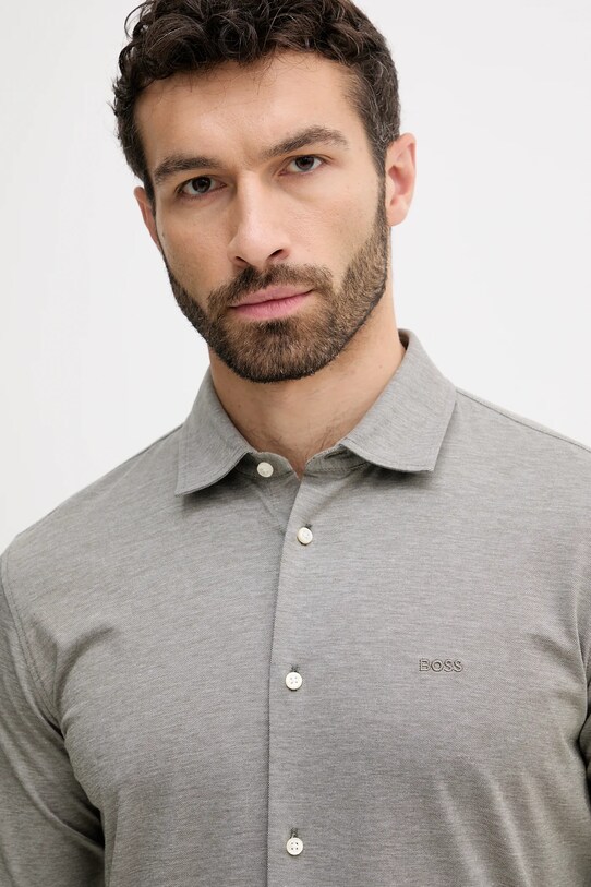 BOSS Orange cămașă din bumbac verde 50519748
