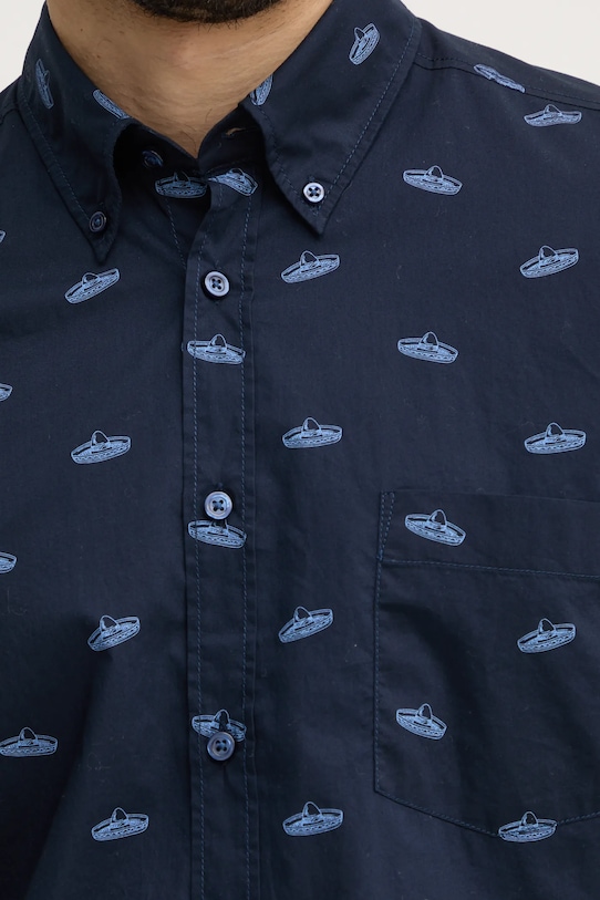 Бавовняна сорочка Boss Orange 50530835 темно-синій SS25