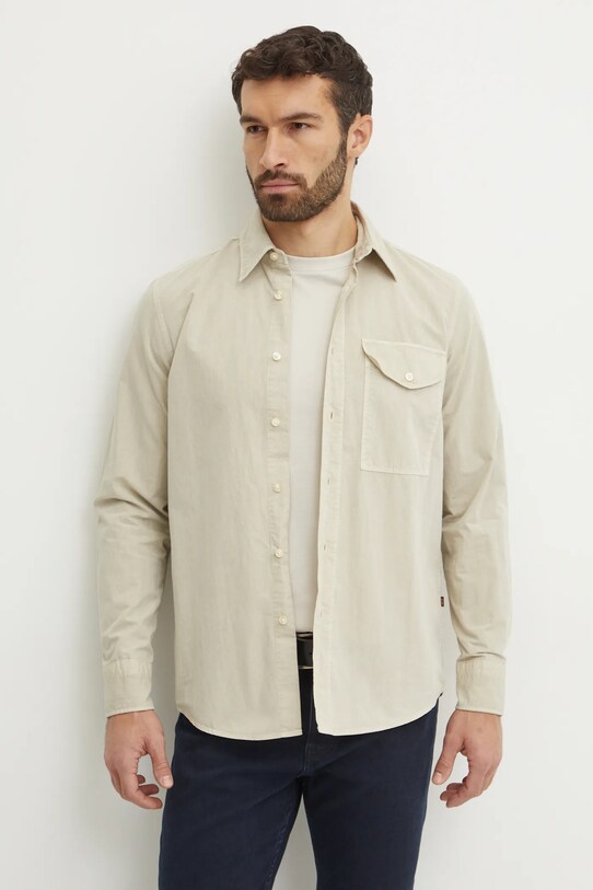 Srajca Boss Orange Brez vzorca bež 50530932