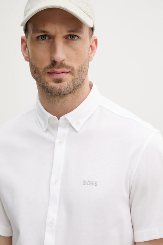 Pamučna košulja BOSS Green bijela 50533149