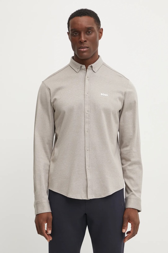 BOSS Green camasa cu modele bej 50533163