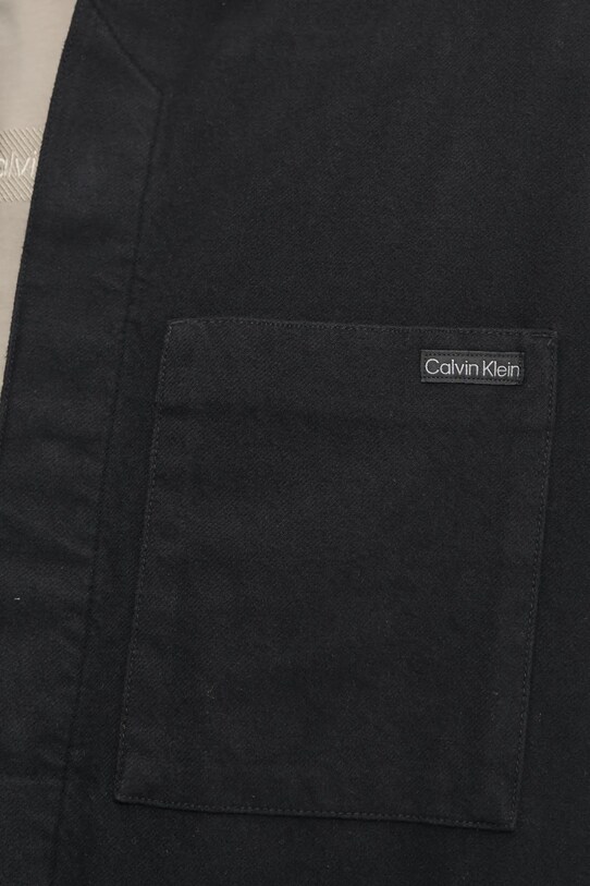 Хлопковая рубашка Calvin Klein Jeans J30J327108 чёрный SS25