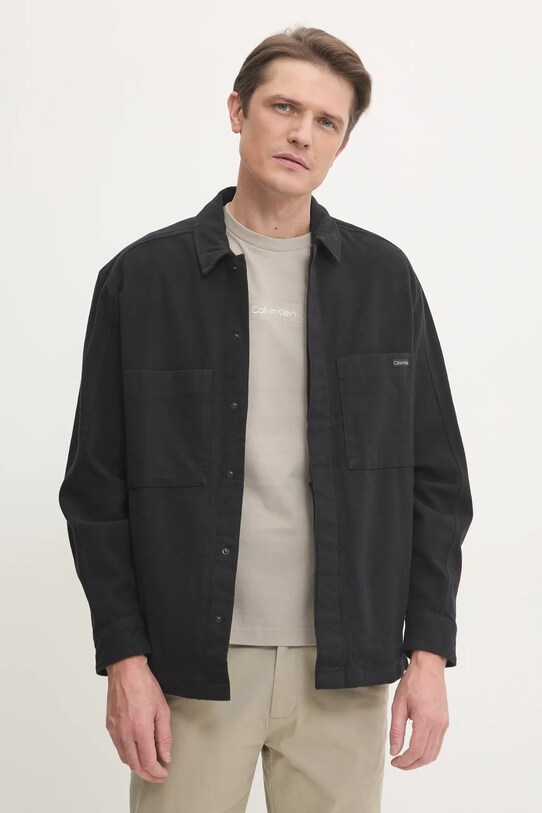 Хлопковая рубашка Calvin Klein Jeans J30J327108 чёрный