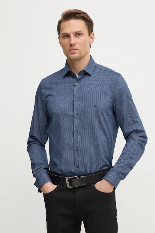 Calvin Klein cămașă lung bleumarin K10K113844