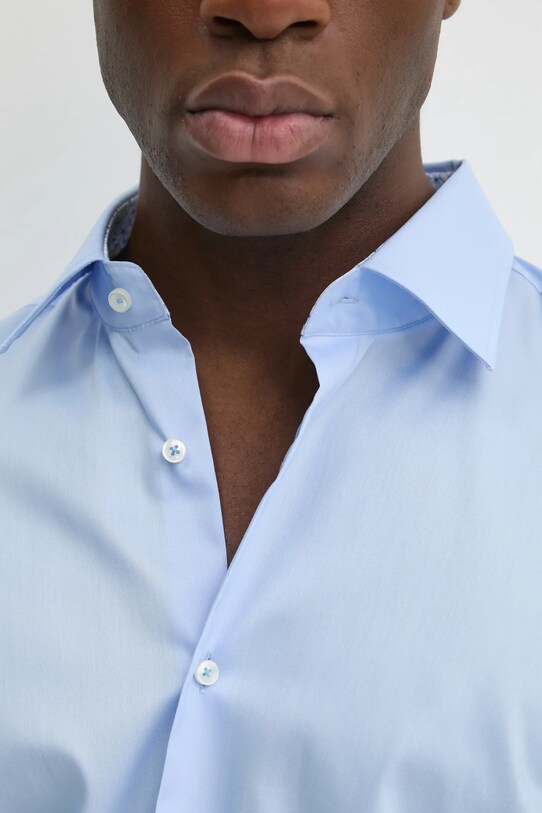 Бавовняна сорочка BOSS 50532875 блакитний SS25