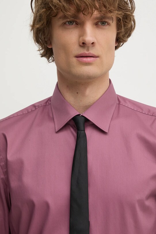 Бавовняна сорочка BOSS 50532875 рожевий