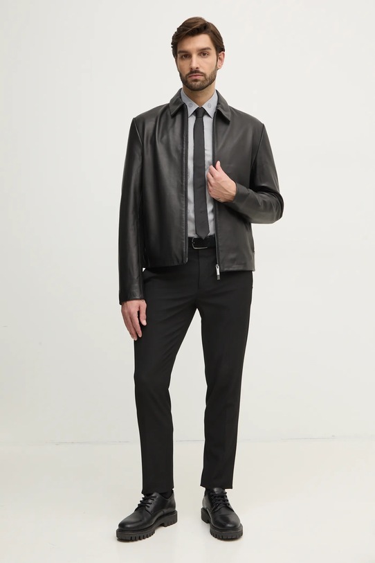 BOSS cămașă din bumbac 50533044 gri SS25