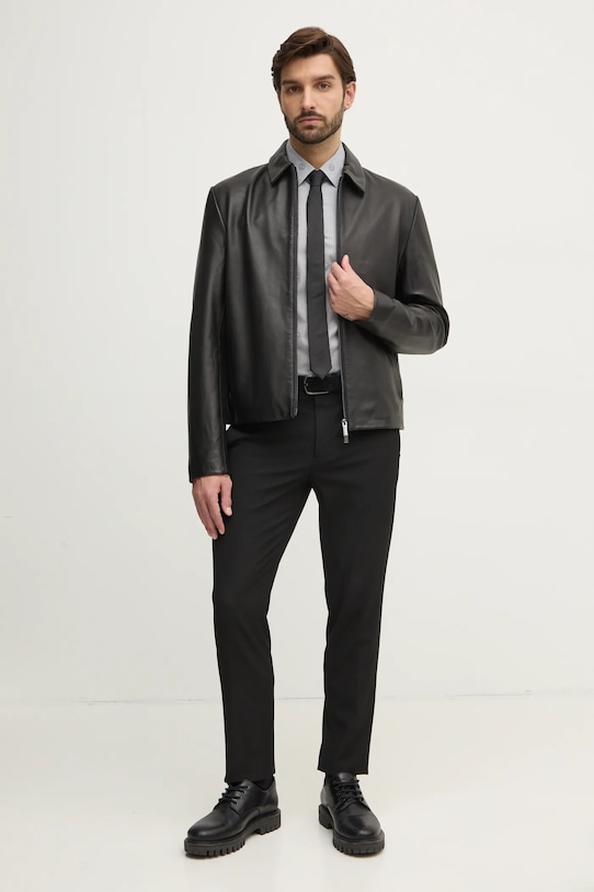 BOSS cămașă din bumbac 50533044 gri SS25