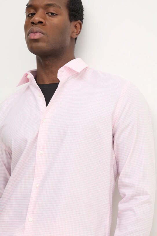 BOSS camicia in cotone slim rosa 50533421