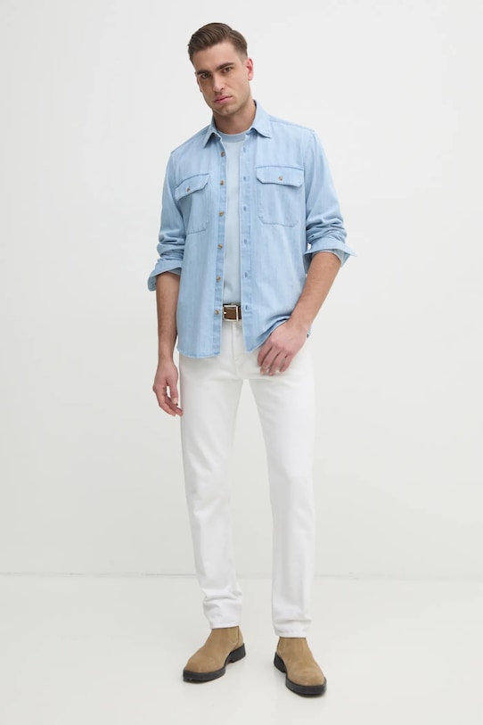 Τζιν πουκάμισο BOSS 50527795 μπλε SS25