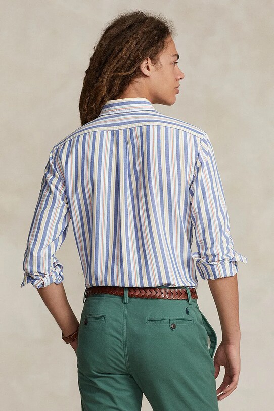 Бавовняна сорочка Polo Ralph Lauren 710928920 барвистий SS25