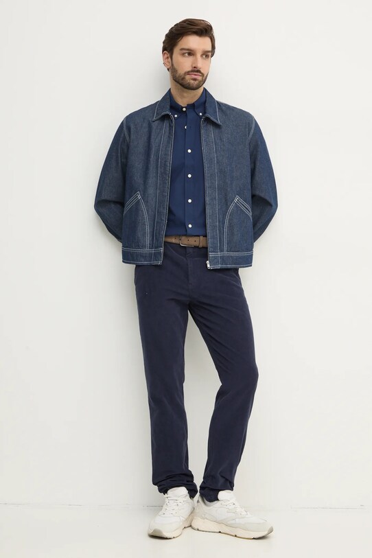 Βαμβακερό πουκάμισο Polo Ralph Lauren 710945315 σκούρο μπλε SS25
