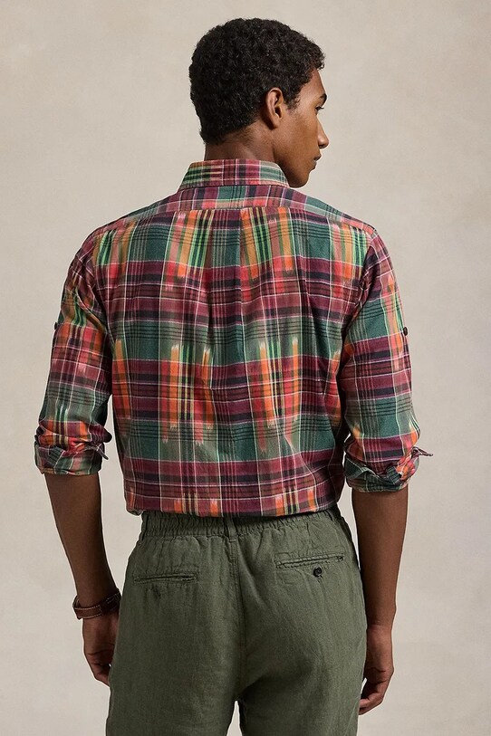 Bavlněná košile Polo Ralph Lauren 710958362 vícebarevná SS25