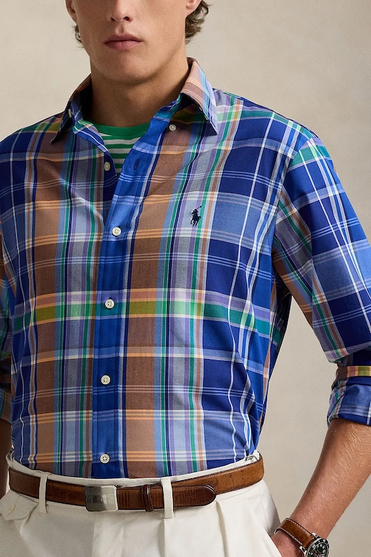 Polo Ralph Lauren camasa din bumbac albastru 710960639