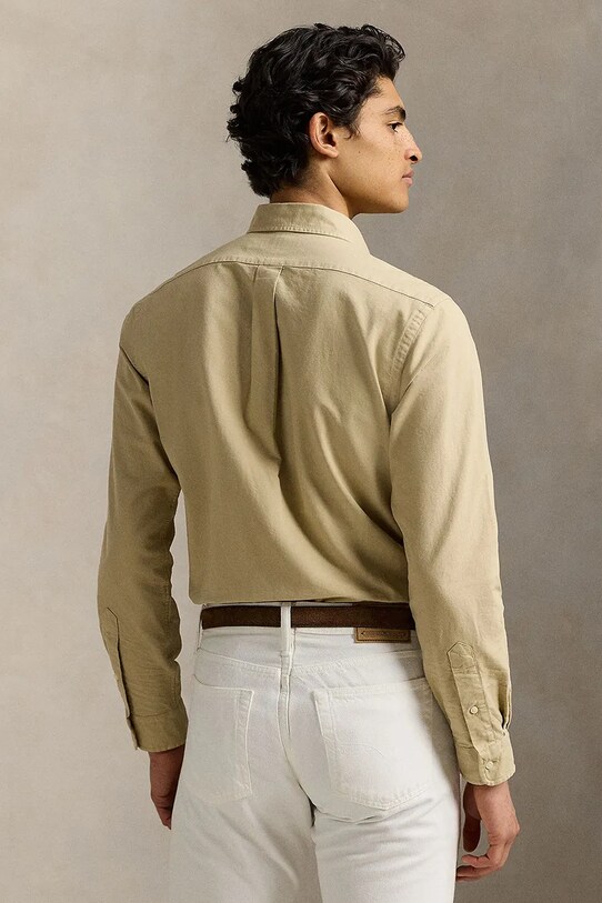Bavlněná košile Polo Ralph Lauren 710960643 béžová SS25