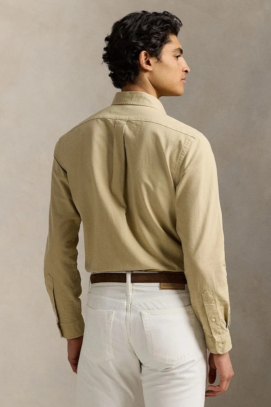 Bavlnená košeľa Polo Ralph Lauren 710960643 béžová SS25