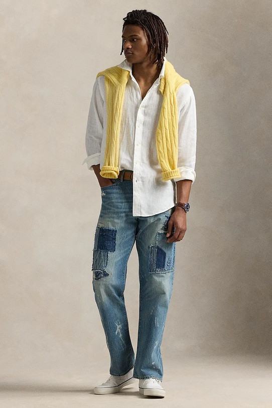 Oblačila Lanena srajca Polo Ralph Lauren 710966295 bela