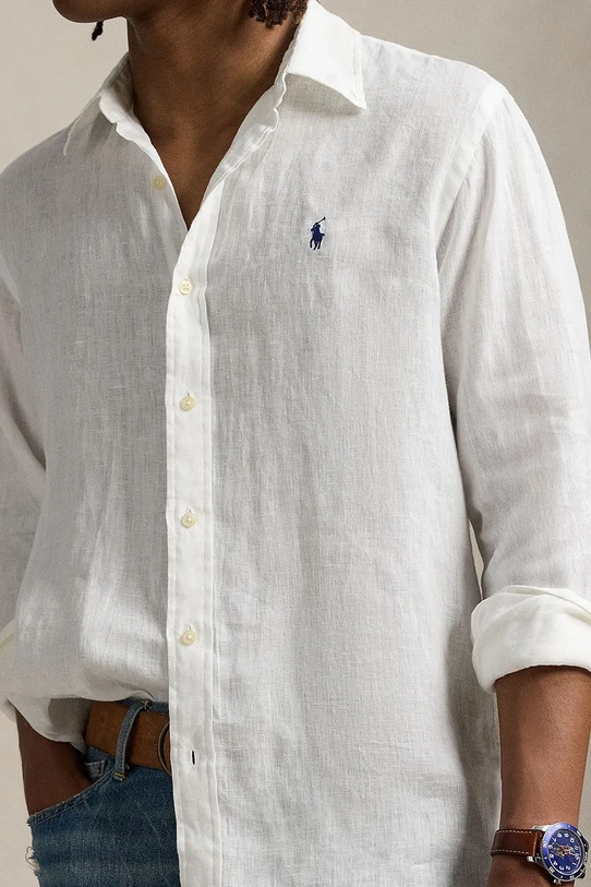 Lanena srajca Polo Ralph Lauren bela 710966295