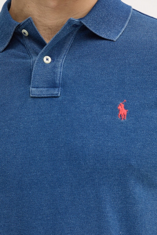 Bavlněné polo tričko Polo Ralph Lauren 710970582 modrá