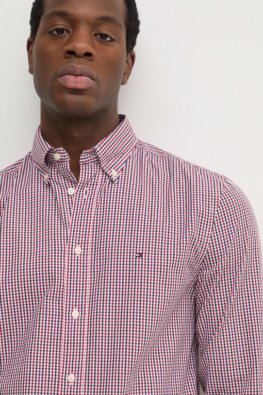 Tommy Hilfiger camasa din bumbac rosu MW0MW37548